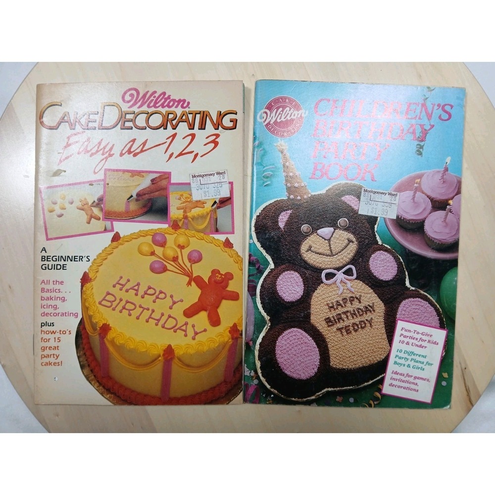 Two Vintage 1980s WILTON Cake DECORATING Easy As & Birthday Recipe Booklet!